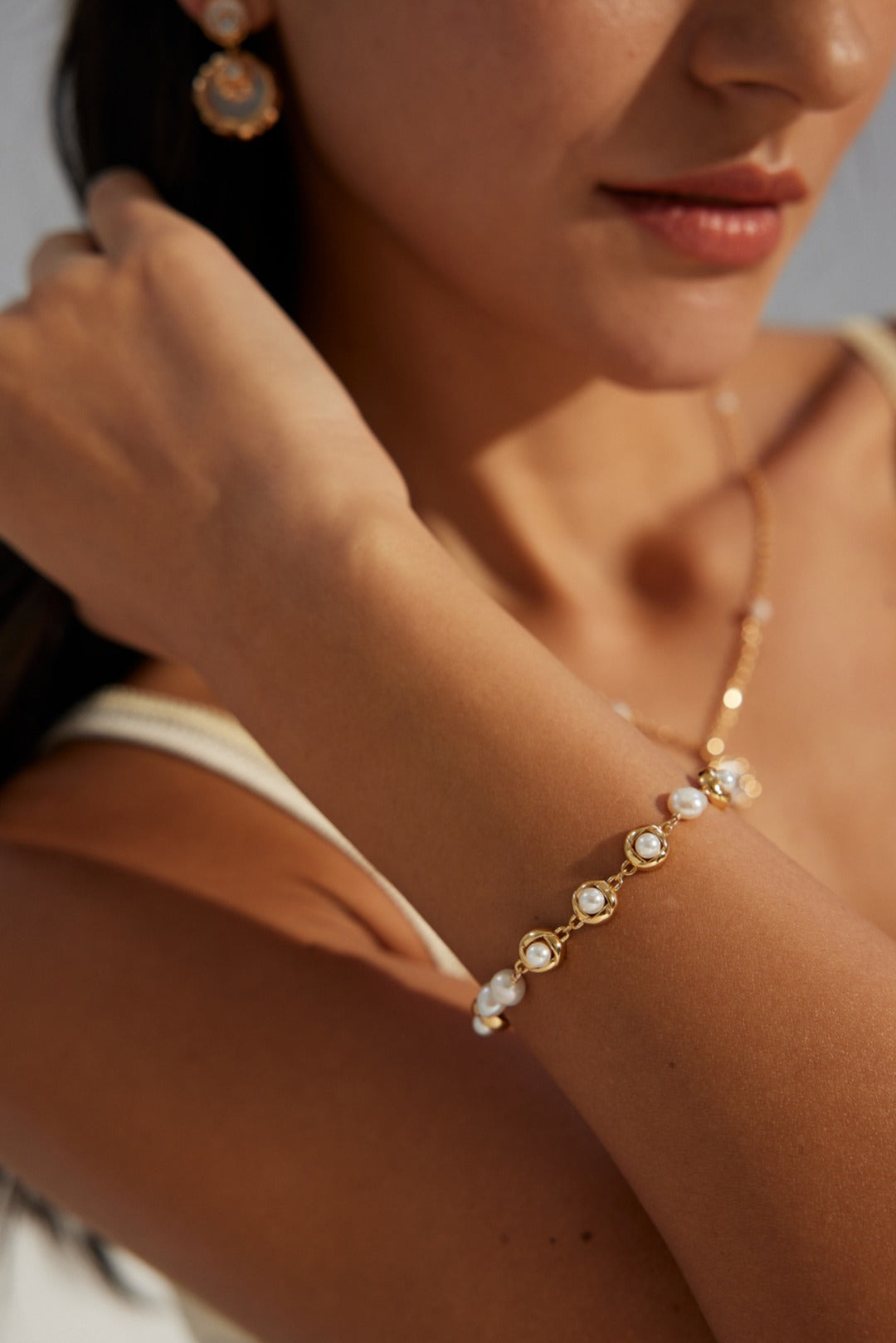 Gilded Holy Ring·Pearl Bracelet|Feminine Charm, Confidence and Healing