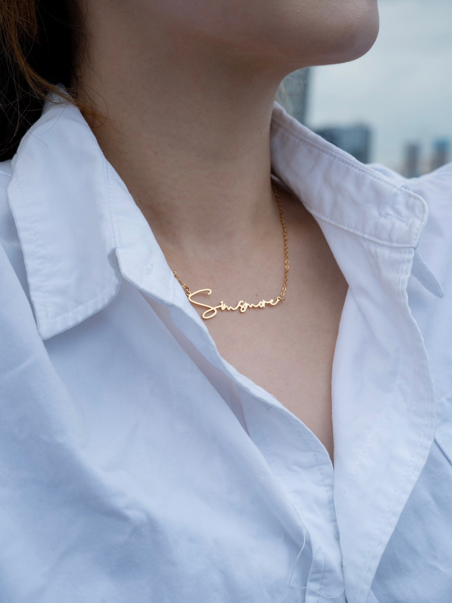 Signature Glyph Custom Letter Necklace 