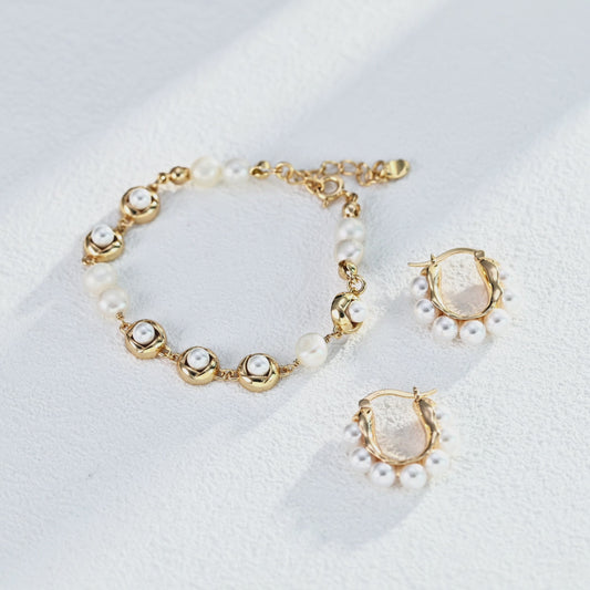 Gilded Holy Ring·Pearl Bracelet｜Feminine Charm, Confidence and Healing
